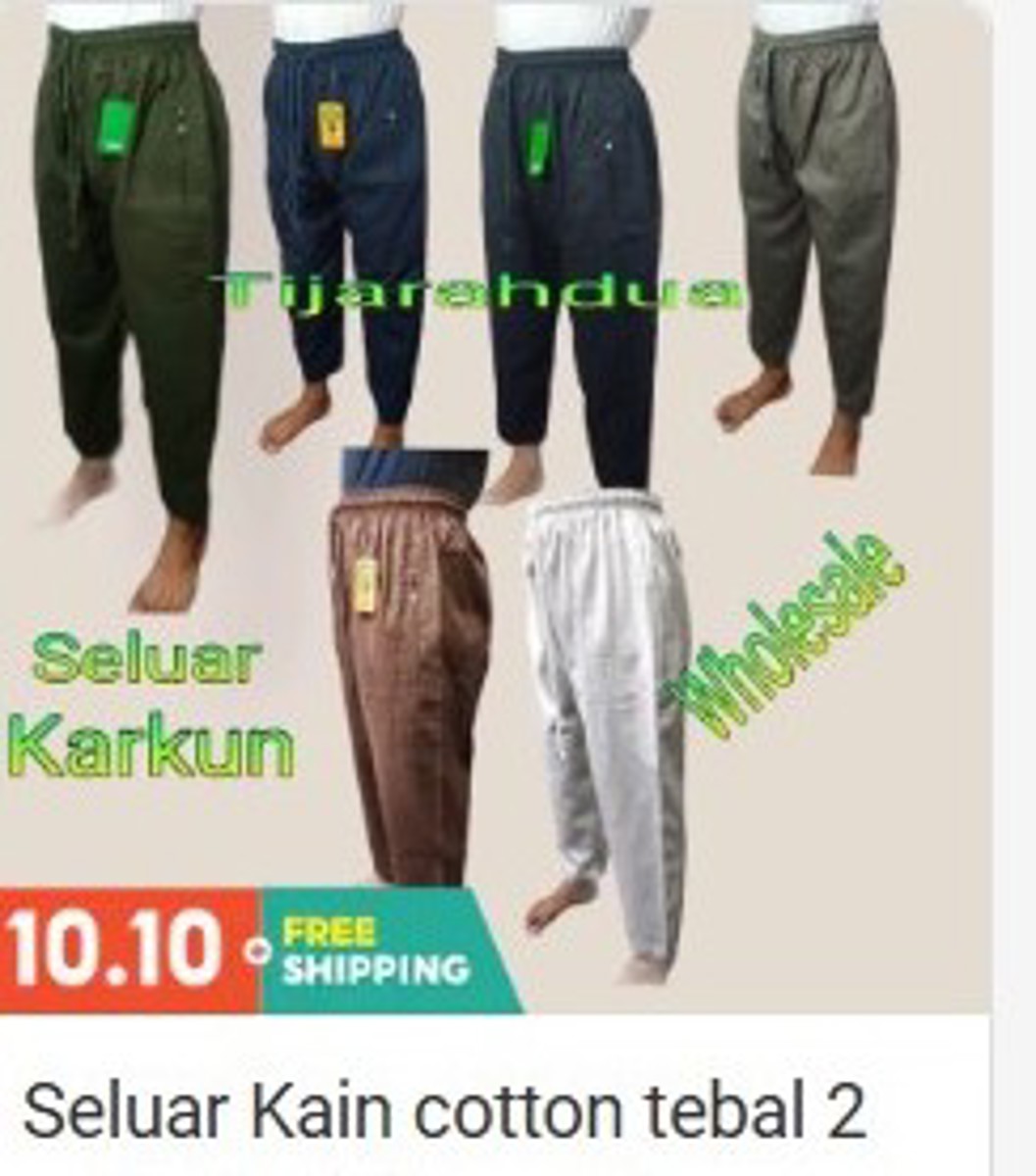 Seluar Kain Cotton Tebal 2 Pockets (Men's Haji)