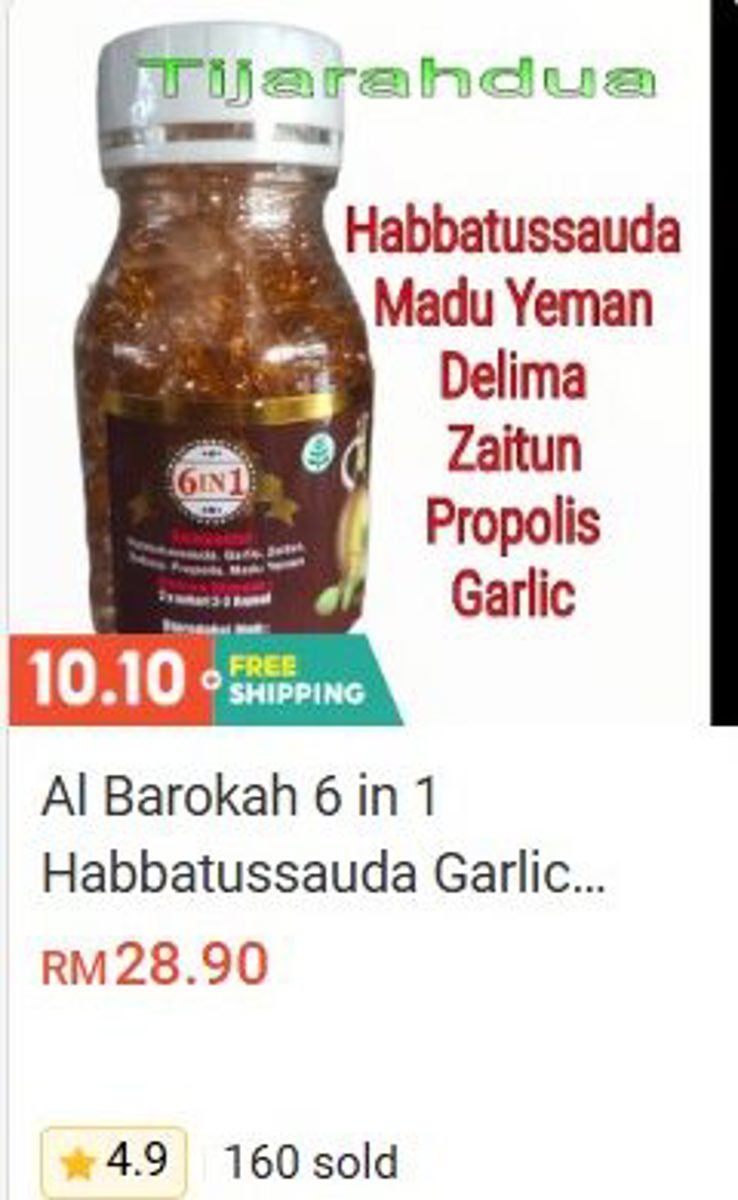Al Barokah 6 in 1 Habbatussauda with Garlic Herbal & Health