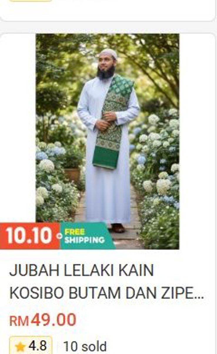 Jubah Lelaki Kosibo Fabric with Buttons and Zip