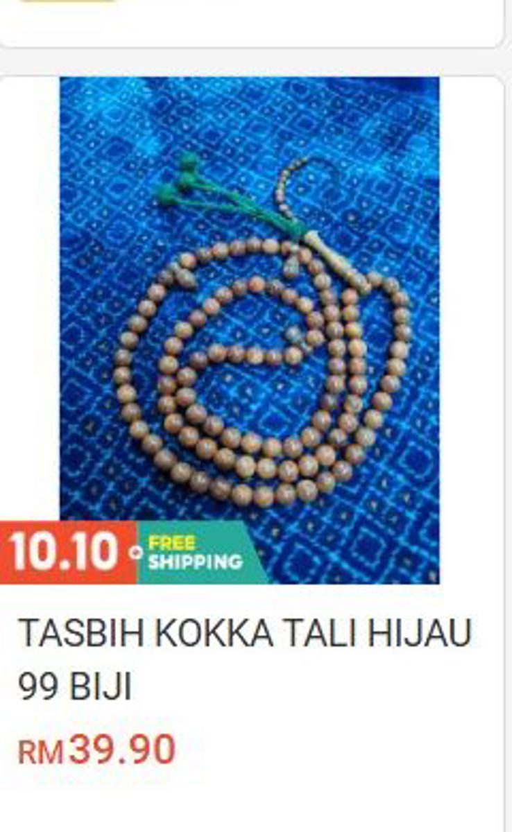 Tasbih Kokka Green String 99 Beads