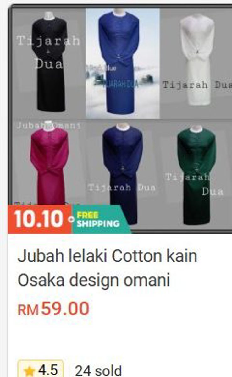 Jubah Lelaki Cotton Osaka Fabric (Omani Design)