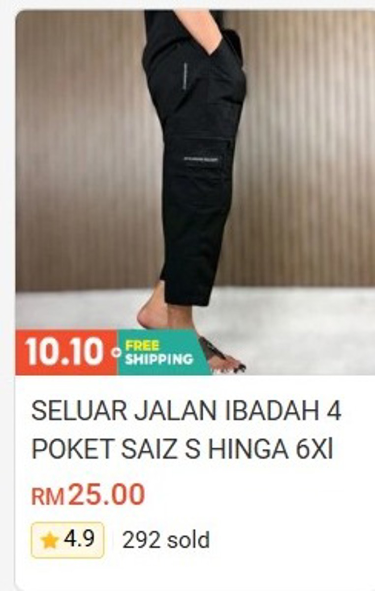 Seluar Jalan Ibadah 4 Pockets (Size S to 6XL)