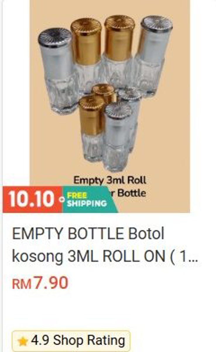 Empty Bottle 3ml Roll-On Empty Bottles