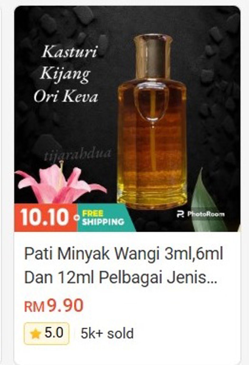 Pati Minyak Wangi 3ml, 6ml and 12ml (Various Types)