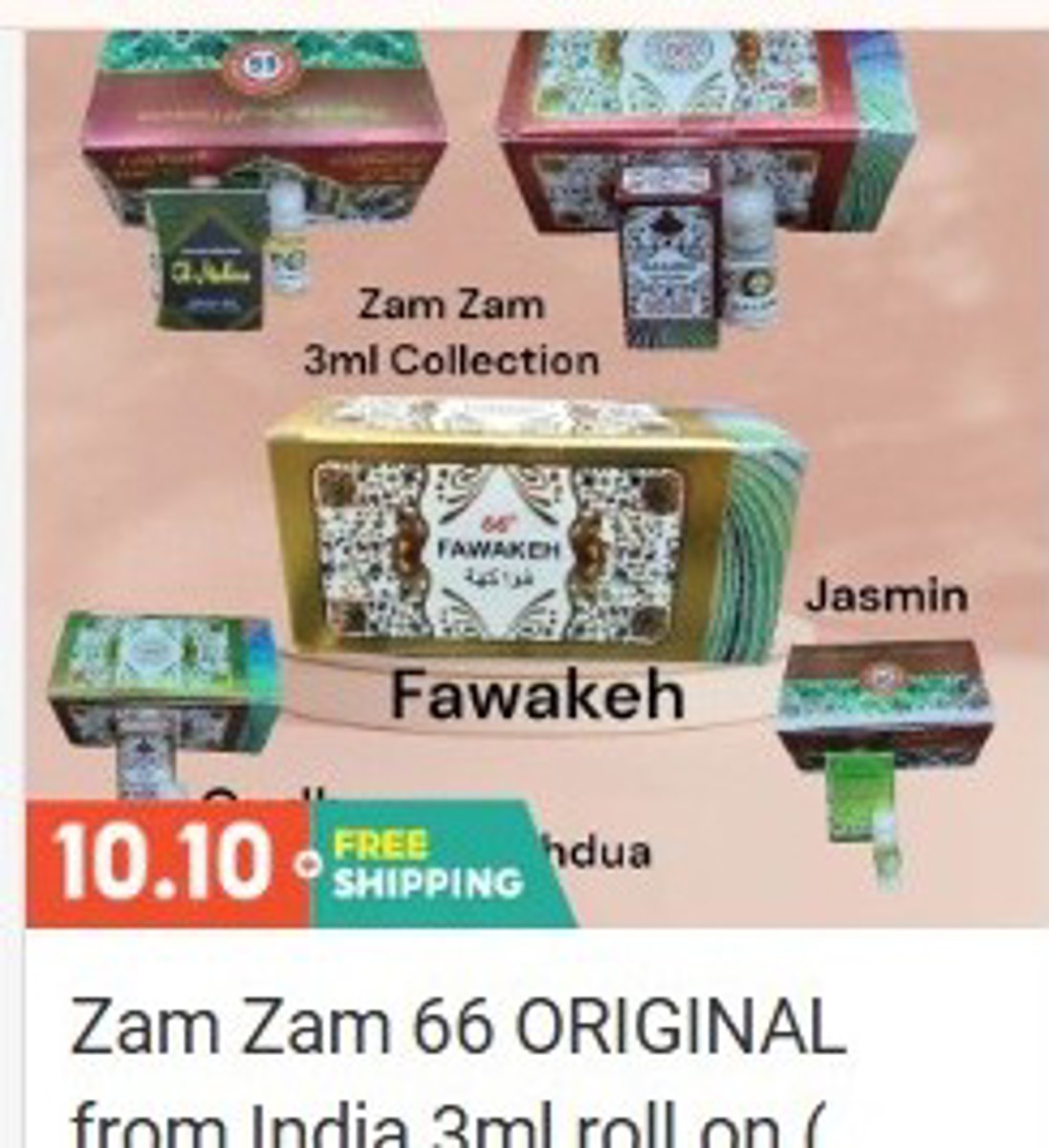Zam Zam 66 Roll-On 3ml (Original from India)