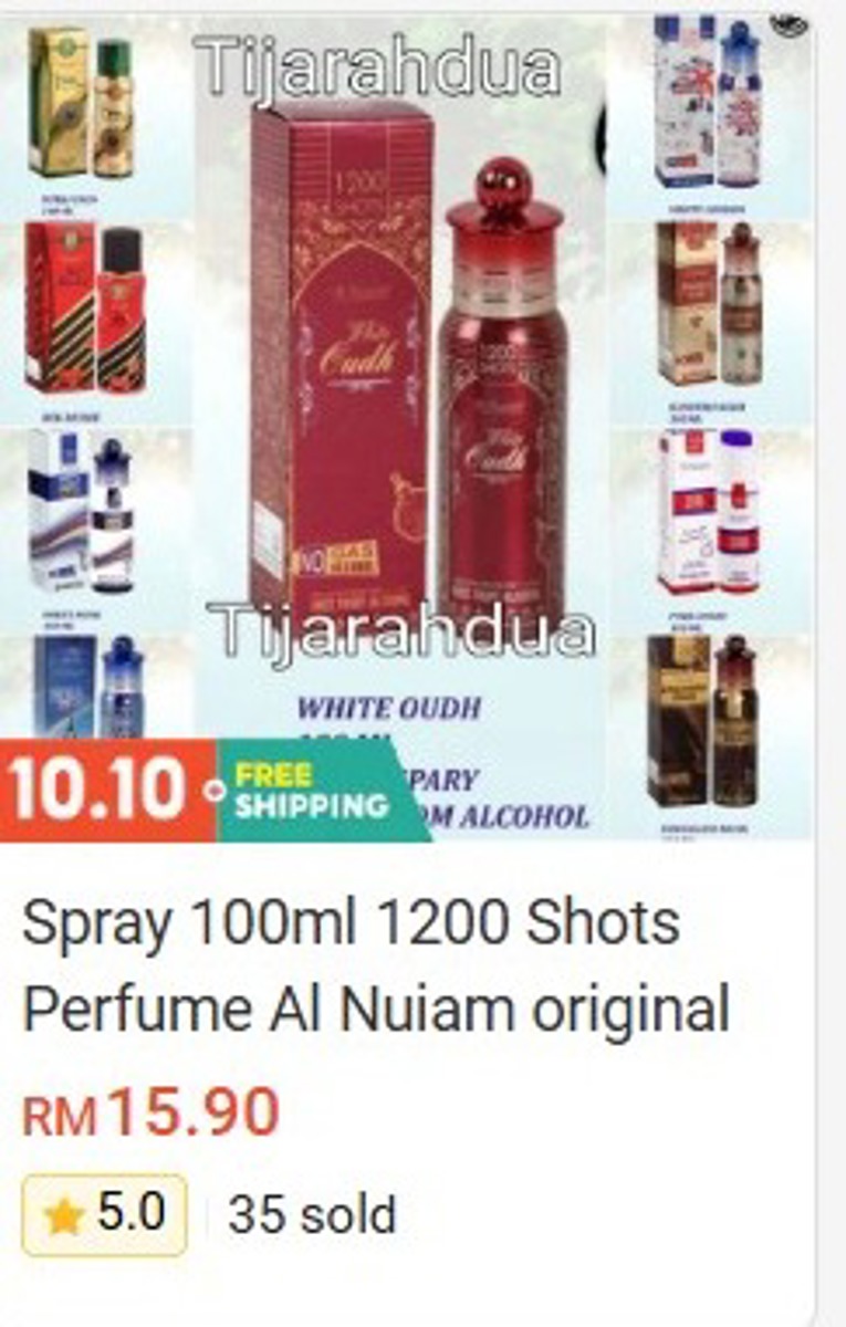 Al Nuaim Perfume Spray 100ml (1200 Shots)