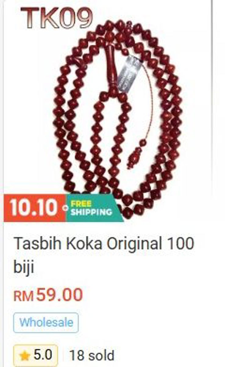 Tasbih Koka Original 100 Beads