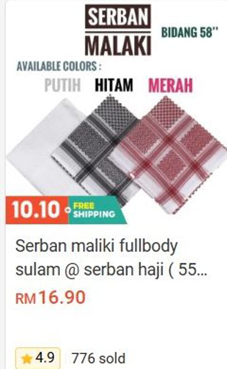 Serban Maliki Full Body Embroidery / Serban Haji Serban