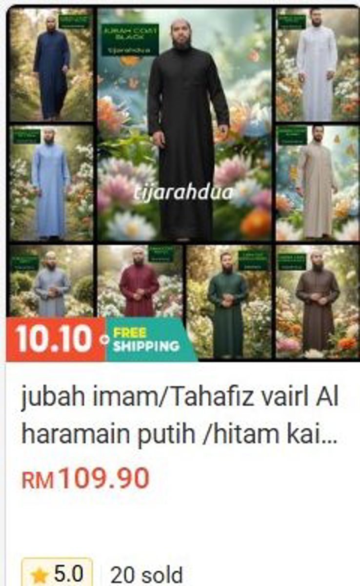 Jubah Imam / Tahfiz Al Haramain (White / Black) Clothing