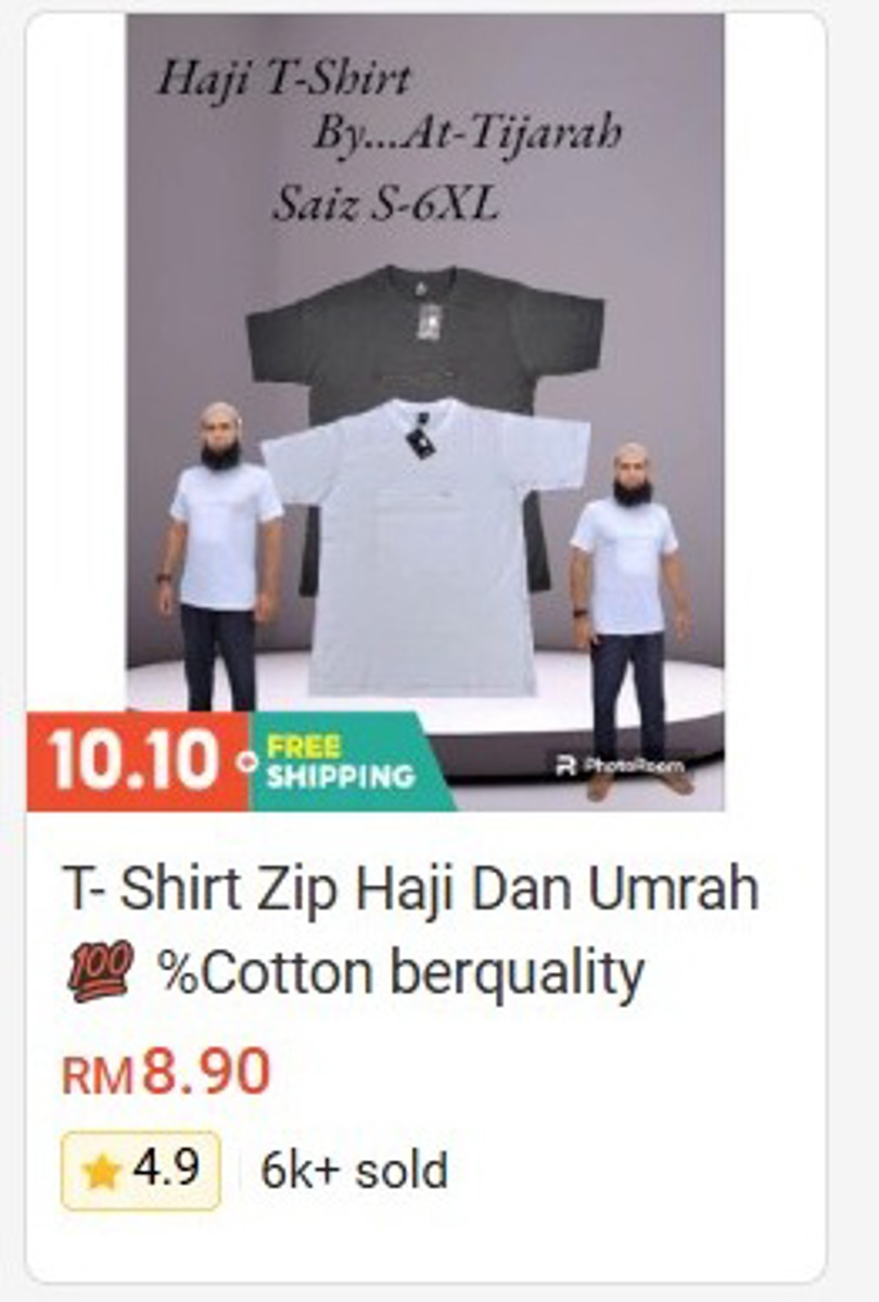 T-Shirt Zip Haji & Umrah (100% Cotton)