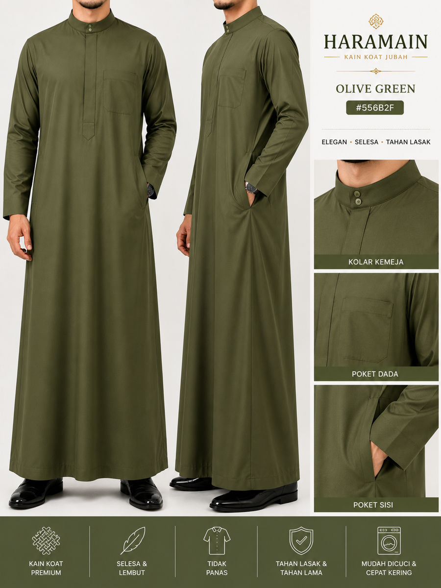 Haramain  Jubah Al Haramain Kain Coat Tebal Exclusive  Clothing