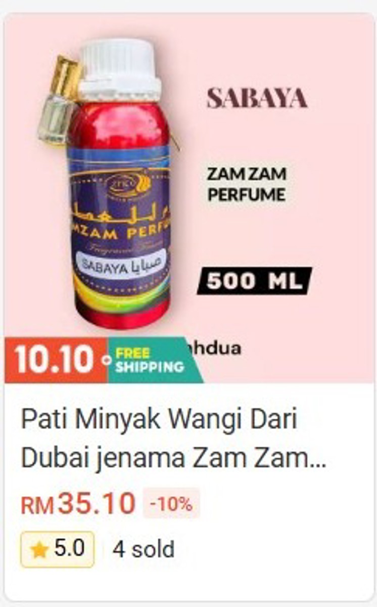 Pati Minyak Wangi from Dubai (Zam Zam)