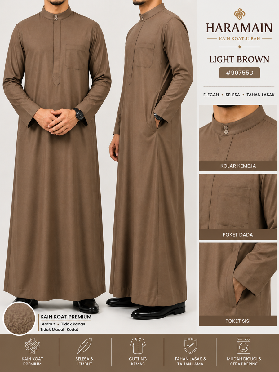 Haramain  Jubah Al Haramain Kain Coat Tebal Exclusive  Clothing