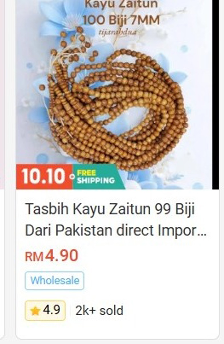 Tasbih Kayu Zaitun 99 Beads from Pakistan