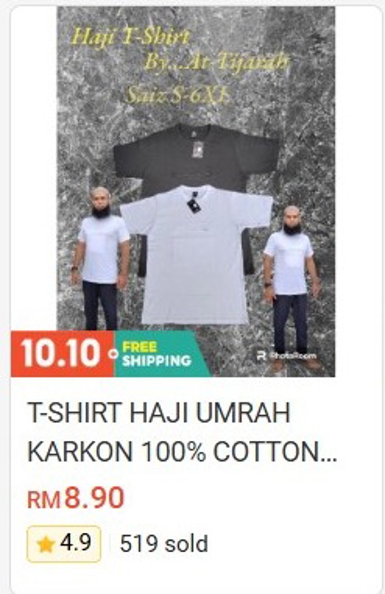 T-Shirt Haji Umrah Karkon (100% Cotton)