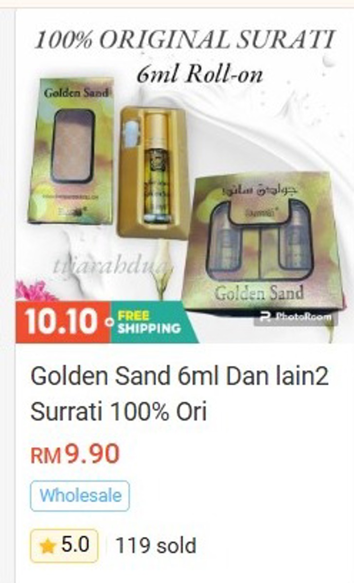 Golden Sand 6ml Roll-On and More by Surrati